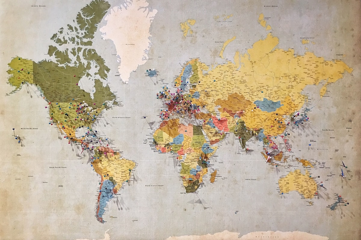 Map with festival location pins